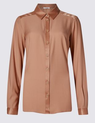 Tailored Fit Satin Blouse